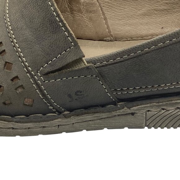 Josef Seibel Gray Perforated Leather Slip-On Shoes Womens Size 37 Comfortable - Picture 6 of 8